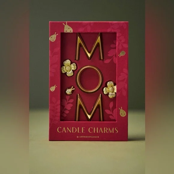 Anthropologie Golden “Mom” Candle Charm NWT Girly Coquette Cottagecore Whimsical - Picture 2 of 3